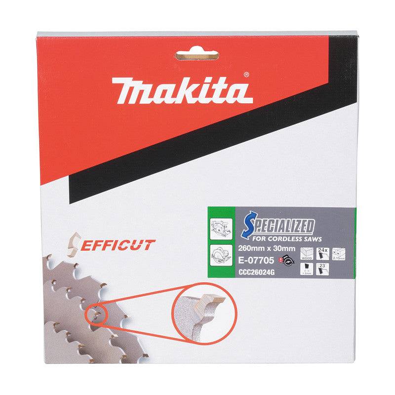 Makita - Lame pour scie circulaire EFFICUT MAKITA E-07705 260x30mm, 24 dents, pour le bois - MAKITA - E-07705 - Imagen 3