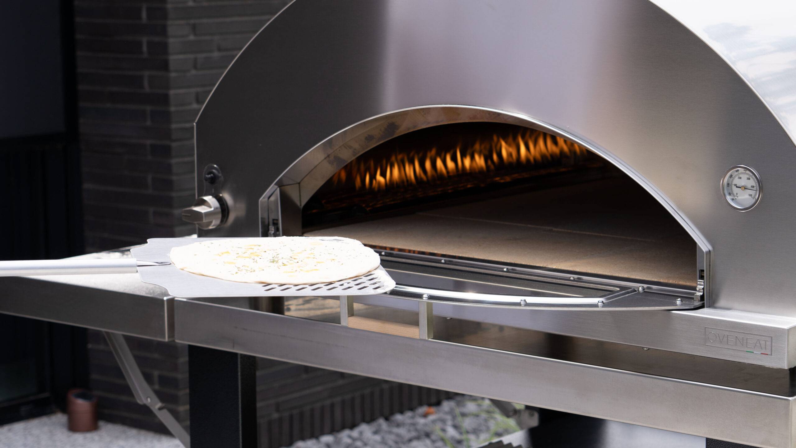 Four pizza gaz LUX 5 - Gris + Pelle à Pizzas + Chariot + Tablette latérale - OVENEAT - Image 7
