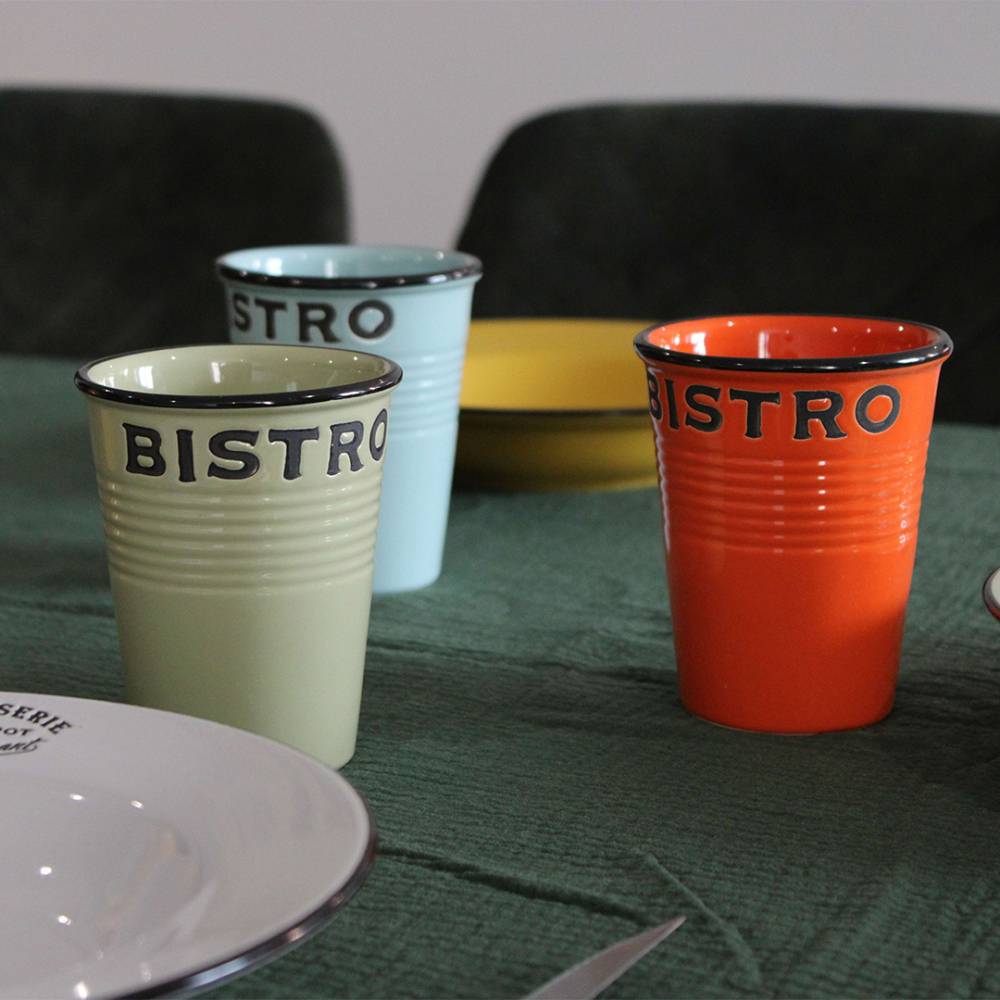 Antic Line Creations - Assiettes colorées Brasserie bistrot (Lot de 6) Assiettes creuses - 22 cm - Imagen 2