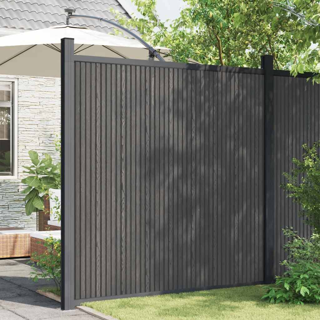 Panneau de clôture WPC aluminium gris 173 x 186 cm - PANGIVO - Image 1