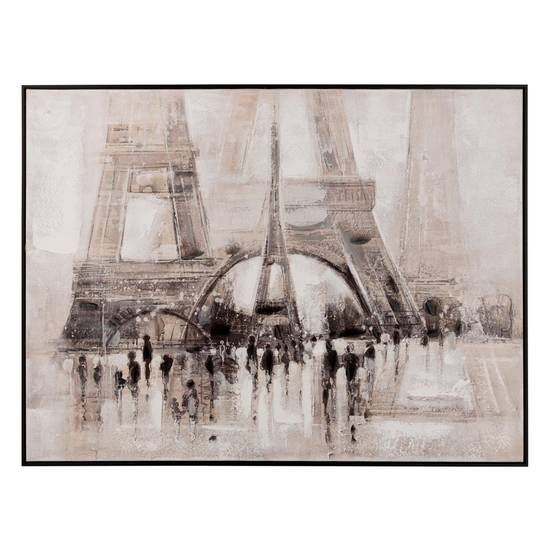 J-Line - Tableau Déco "Tour Eiffel" 90x120cm Beige - Image 1
