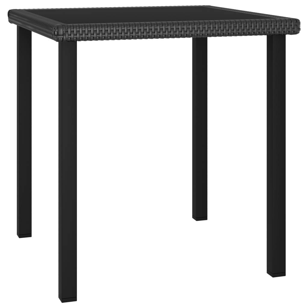 Maison Chic - Table à dîner de jardin - Table d'extérieur - Table de jardin Noir 70x70x73 cm Résine tressée - Image 2