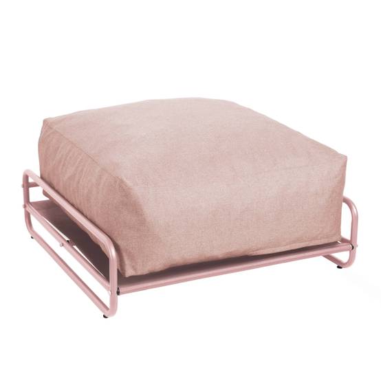 Oviala - Pouf pour salon de jardin modulable avec structure rose poudré Mixi - Oviala - Image 2