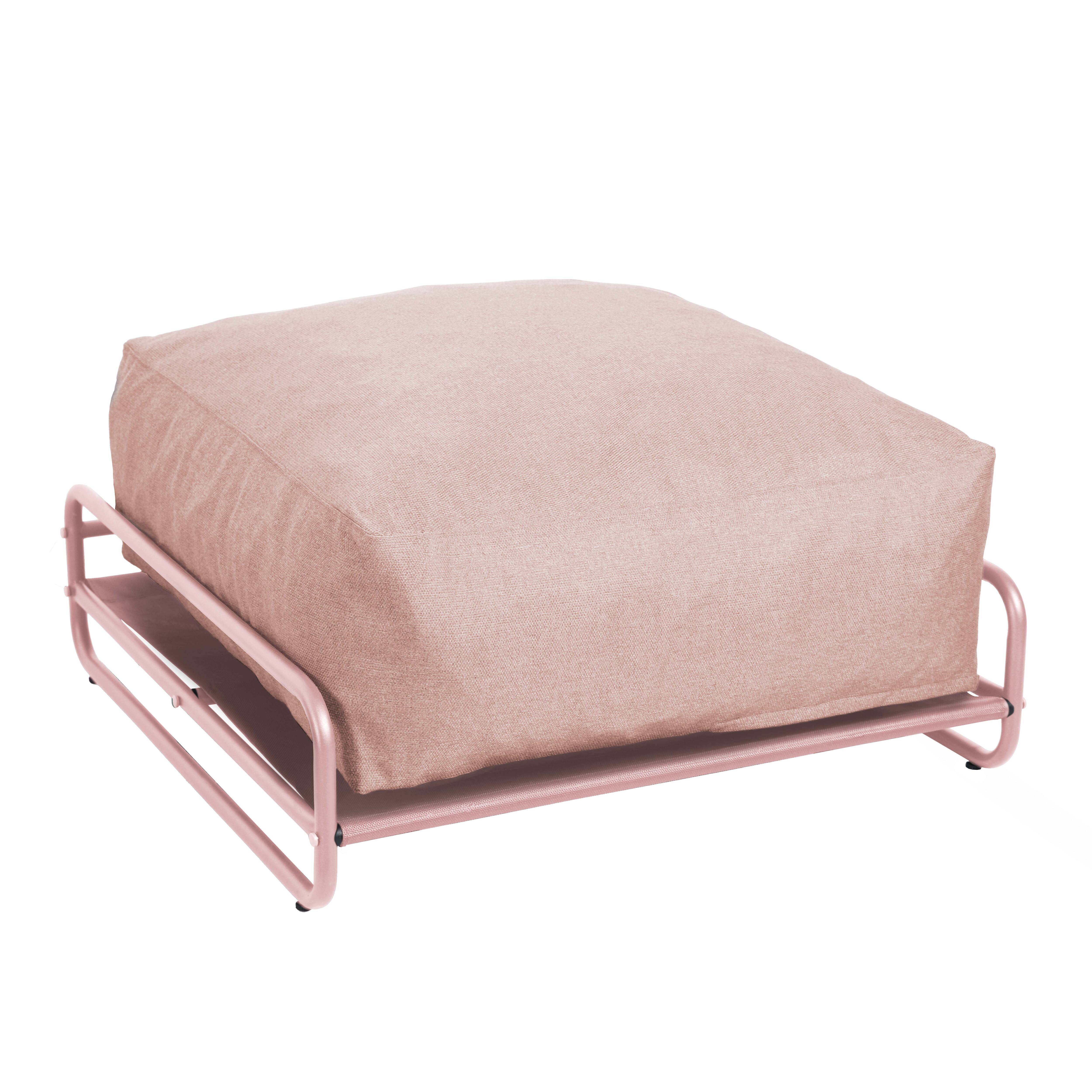 Oviala - Pouf pour salon de jardin modulable avec structure rose poudré Mixi - Oviala - Image 2
