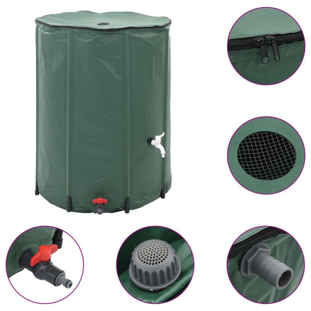 PANGIVO - Récupérateur d'eau de pluie pliable PVC vert foncé 120 x 120 x 120 cm - PANGIVO - Image 2