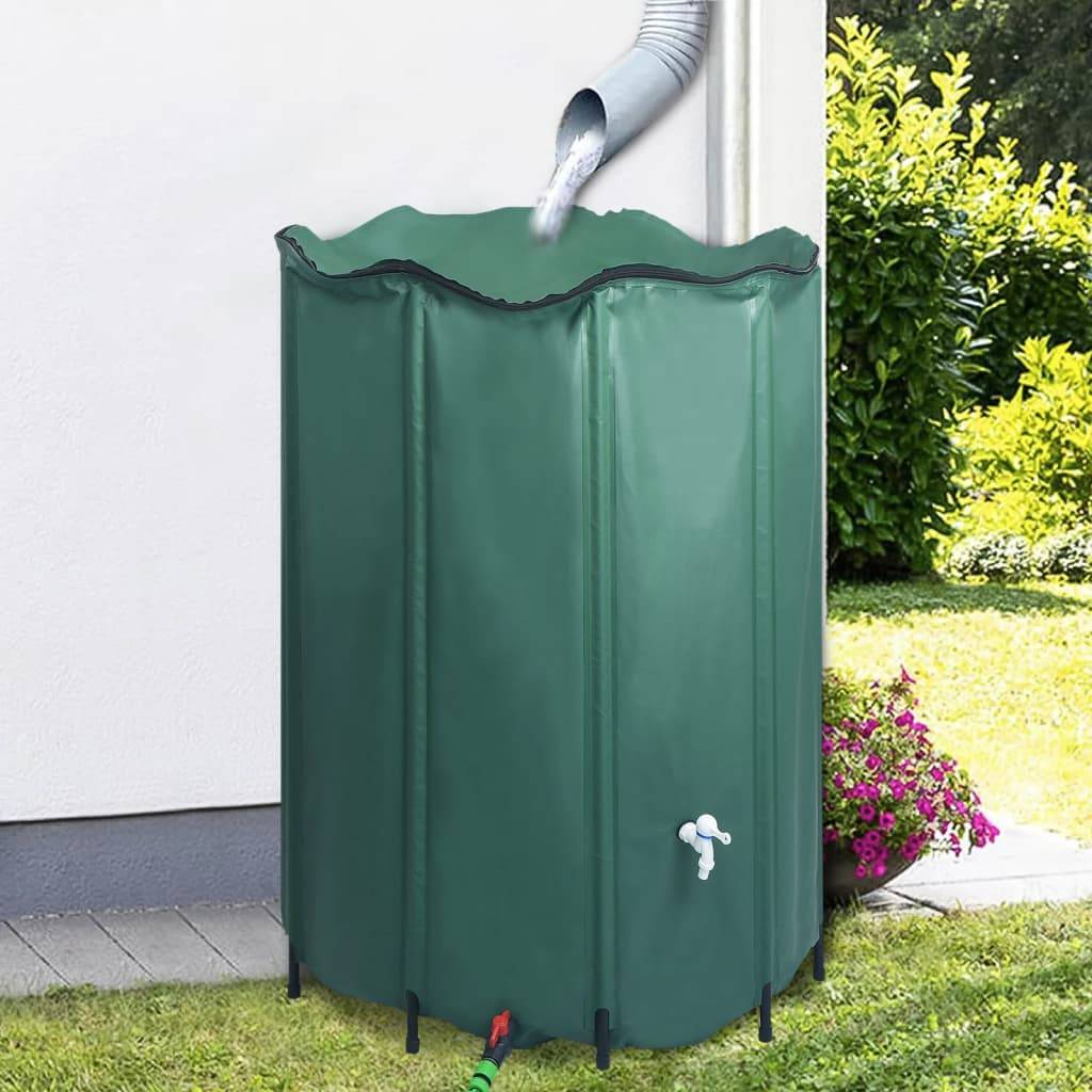 PANGIVO - Récupérateur d'eau de pluie pliable PVC vert foncé 120 x 120 x 120 cm - PANGIVO