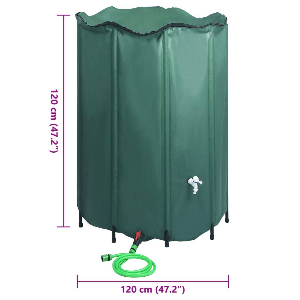 PANGIVO - Récupérateur d'eau de pluie pliable PVC vert foncé 120 x 120 x 120 cm - PANGIVO - Image 10