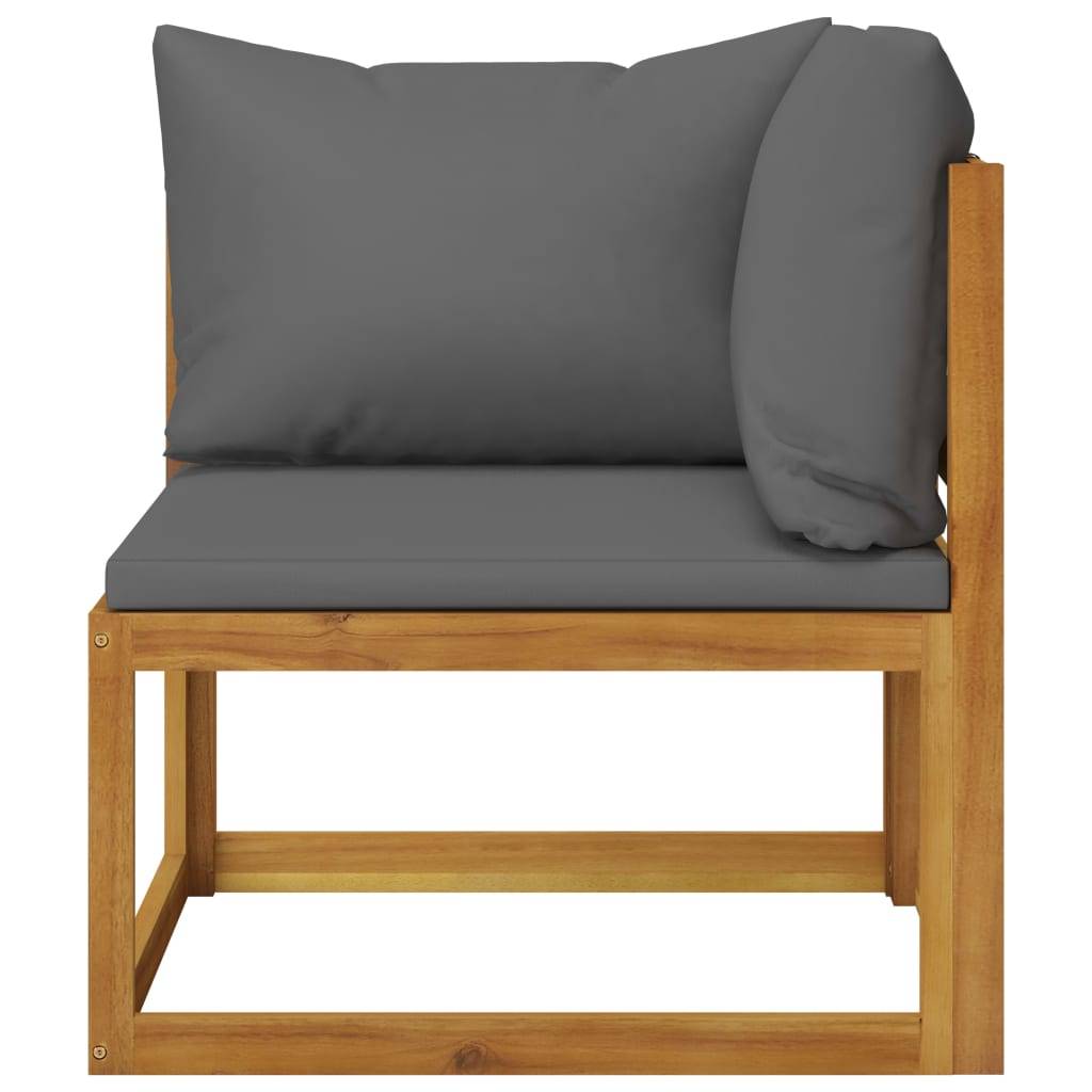 Helloshop26 - Salon de jardin meuble d'extérieur ensemble de mobilier 5 pièces avec coussin bois d'acacia solide - Imagen 4