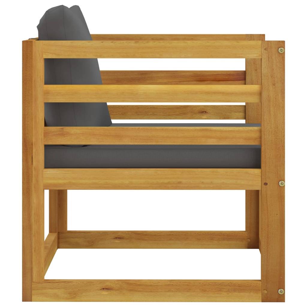 Helloshop26 - Salon de jardin meuble d'extérieur ensemble de mobilier 5 pièces avec coussin bois d'acacia solide - Imagen 8