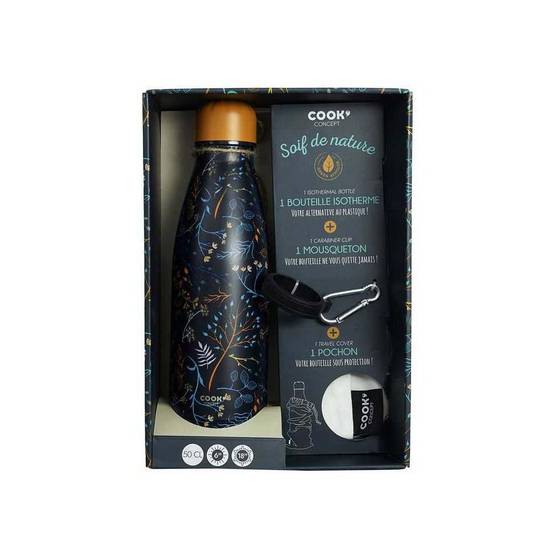 Cook Concept - Coffret bouteille isotherme 50 cl avec mousqueton Nature - Image 2
