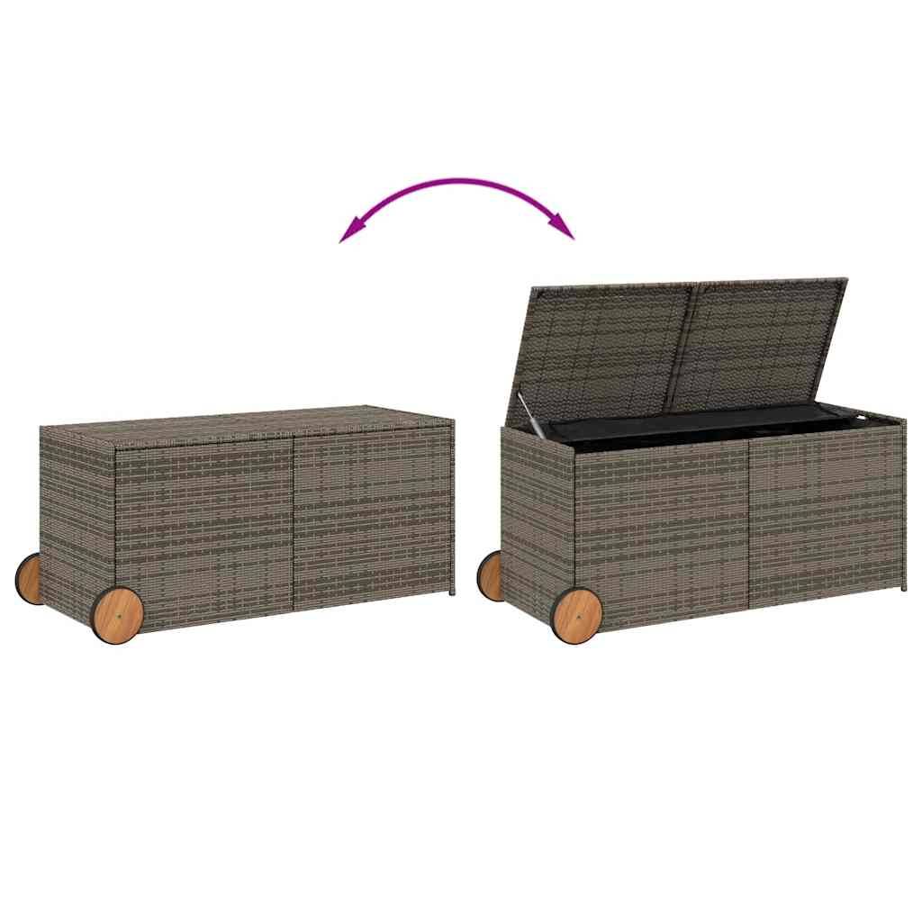 PANGIVO - Coffre de rangement de jardin résine tressée gris 127 x 55 x 59.5 cm - PANGIVO - Image 7
