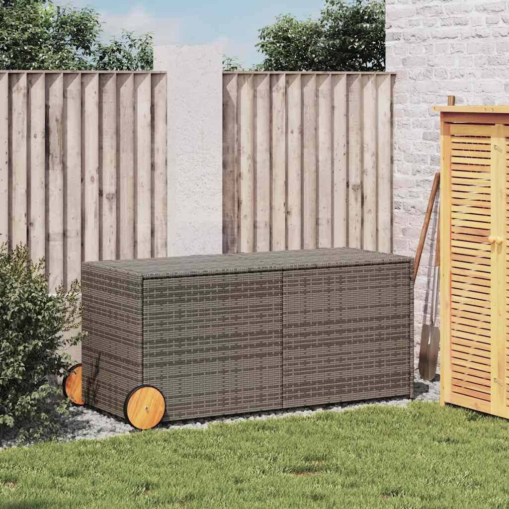 PANGIVO - Coffre de rangement de jardin résine tressée gris 127 x 55 x 59.5 cm - PANGIVO - Image 3