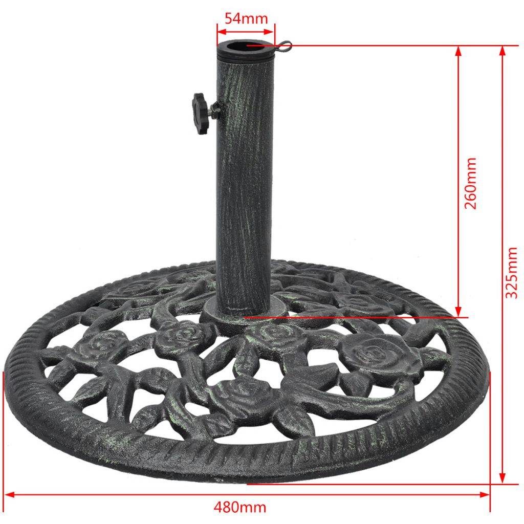 Pied socle base de parasol en fonte 35/38/48 mm 12 kg 48 cm noir - Image 5