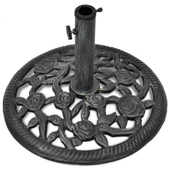 Pied socle base de parasol en fonte 35/38/48 mm 12 kg 48 cm noir - Image 1
