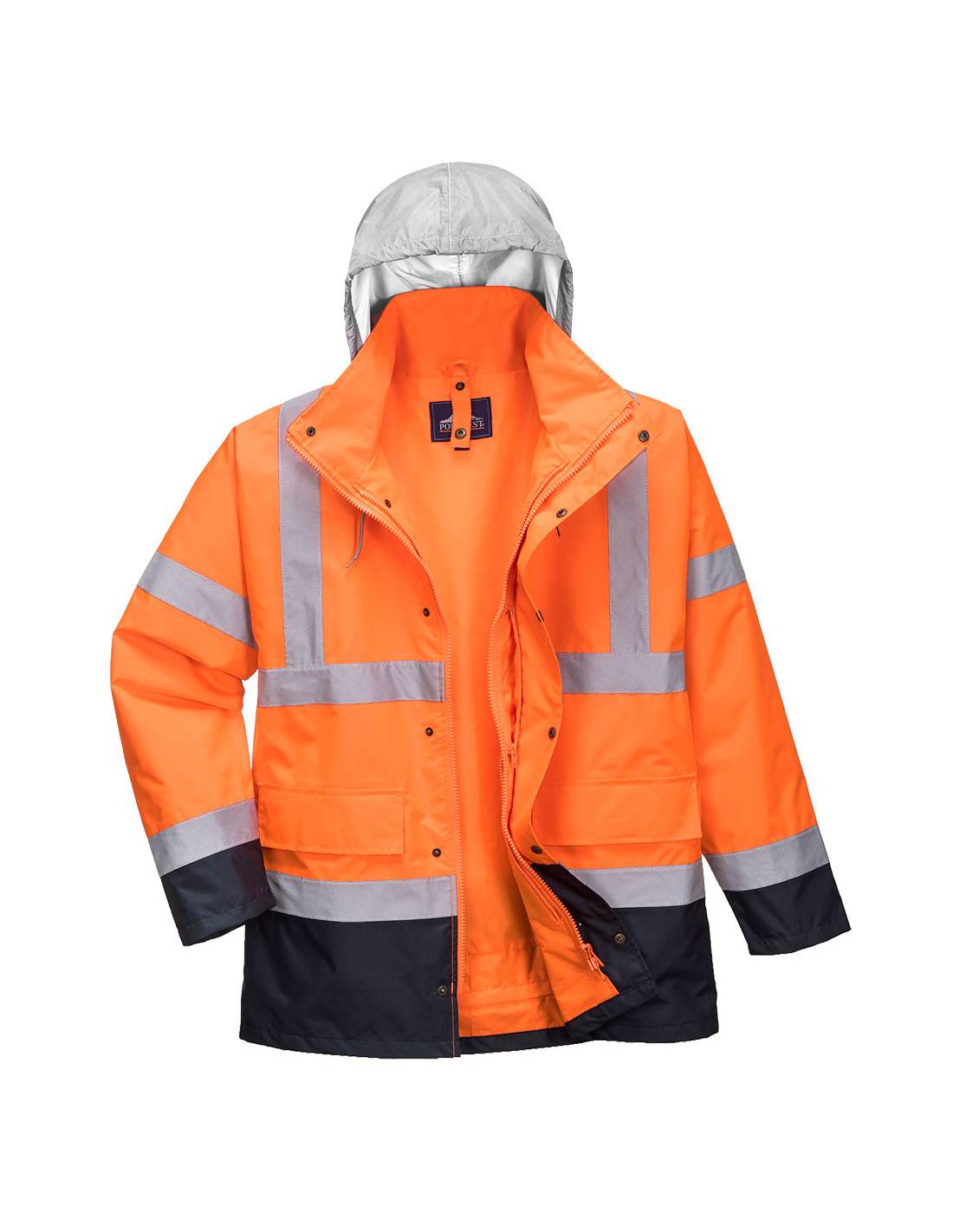 Parka Hi-vis Bicolore Contrastée Trafic 4 En 1 Couleur : Orange/marine Taille Xl - Portwest