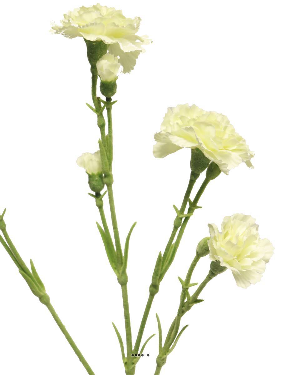 Artificielles - Oeillet artificiel en tige, 4 ramures, H 62 cm Crème - BEST - couleur: Crème - Imagen 4