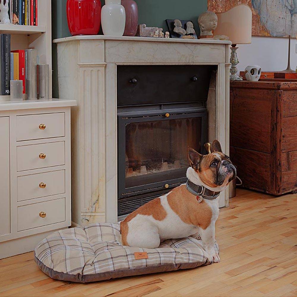 Ferplast - Coussin rembourré pour chiens et chats SCOTT 78/8, double-face, écossais, velours doux, lavable, Marron - Imagen 5