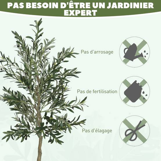 Olivier artificiel 180 cm plante artificielle intérieur, décoration pour maison, bureau, salon, chambre - Image 9