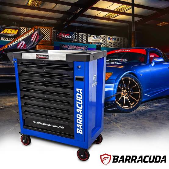 Servante d'atelier complète Barracuda Tools XXL RACING 9 tiroirs 284 outils - 4 roues, 2 freins, Chariot MECANICIEN, GARAGISTE - Image 4