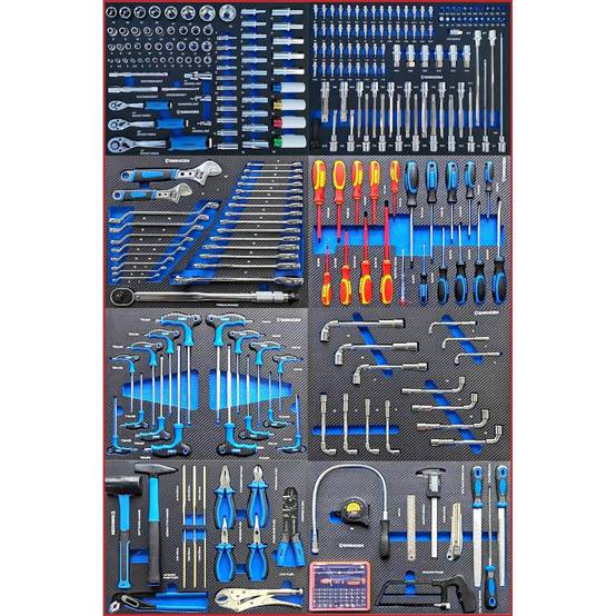 Servante d'atelier complète Barracuda Tools XXL RACING 9 tiroirs 284 outils - 4 roues, 2 freins, Chariot MECANICIEN, GARAGISTE - Image 3