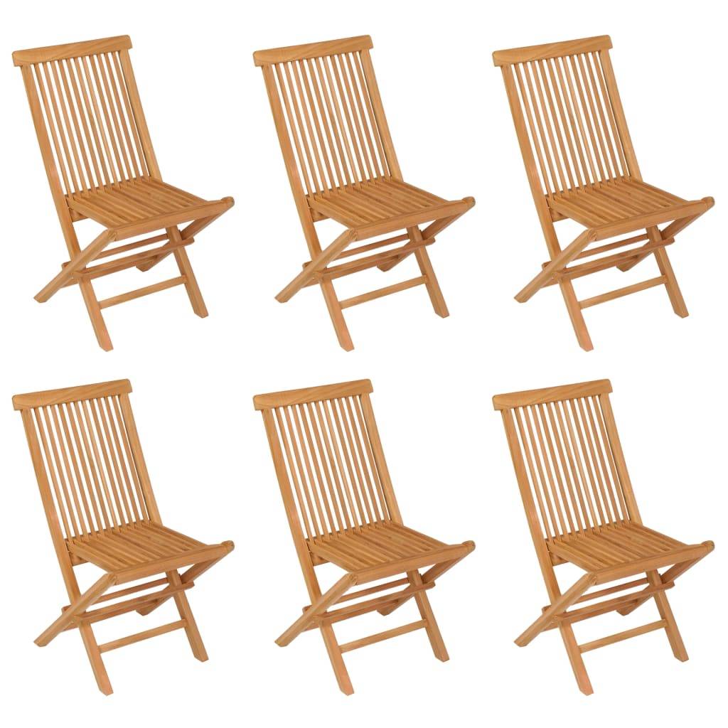 Salon de jardin meuble d'extérieur ensemble de mobilier 7 pièces bois de teck massif - Image 6