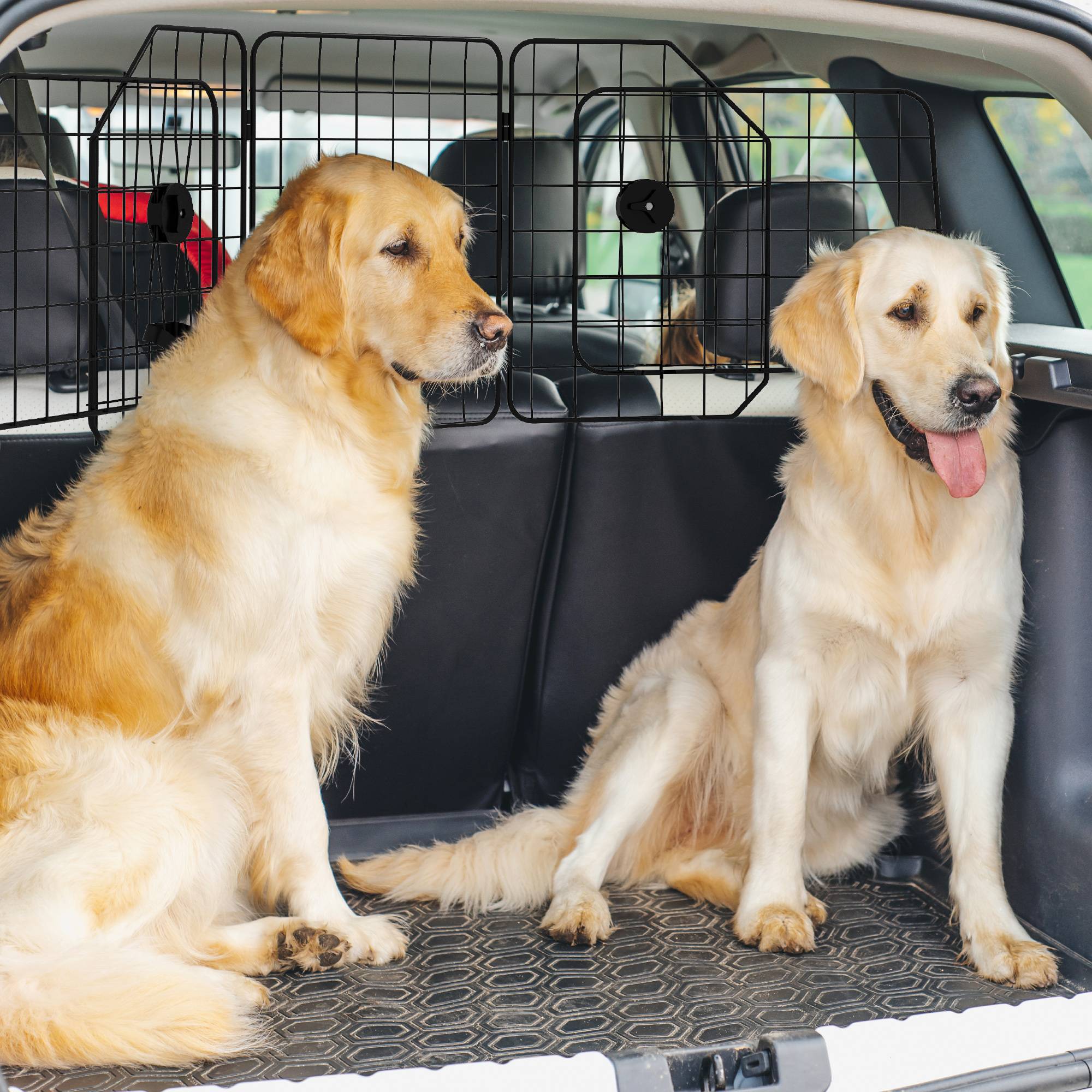 Barrière de sécurité pour chien en voiture, largeur réglable, pliable, 93-150 x 42 cm, noire - Image 3