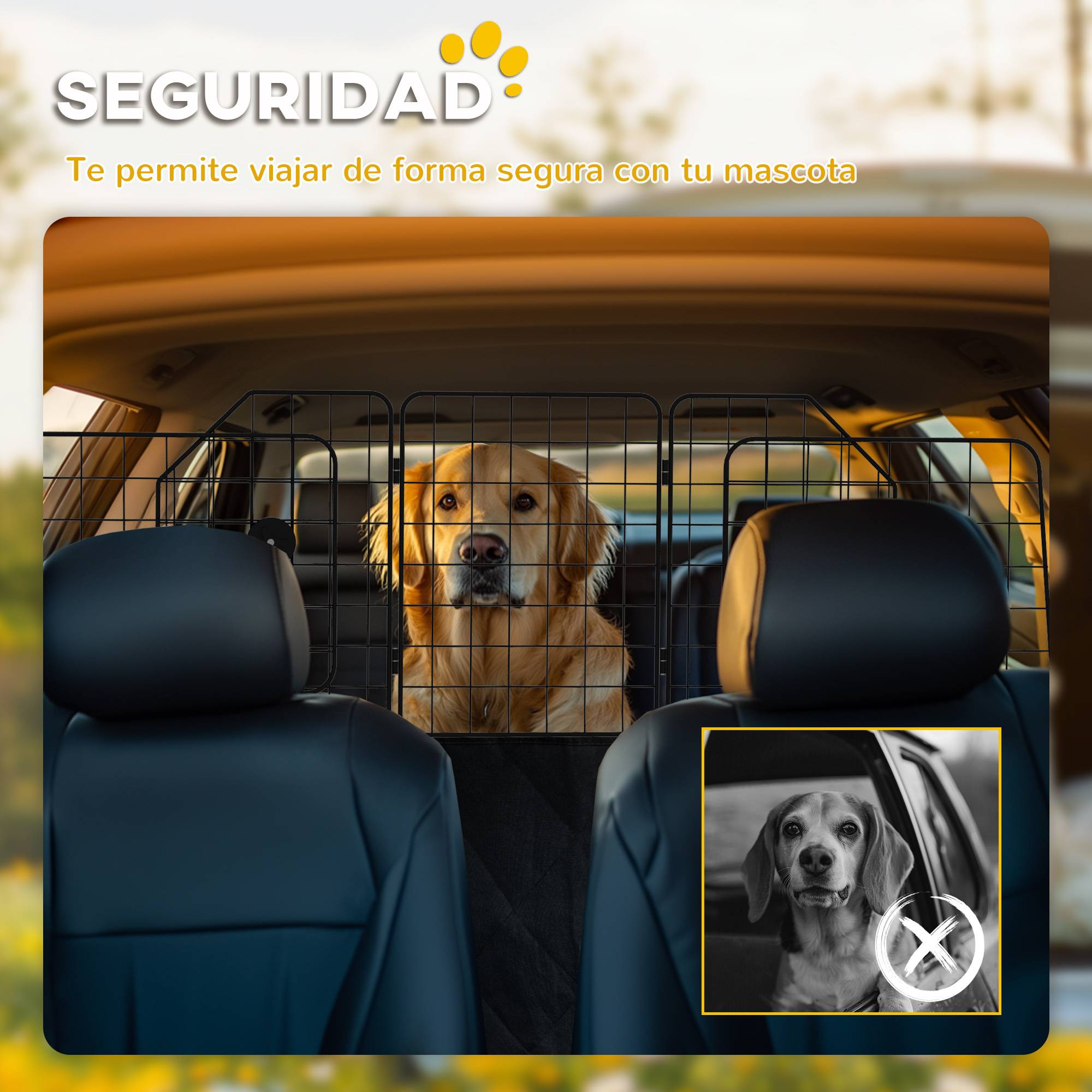 Barrière de sécurité pour chien en voiture, largeur réglable, pliable, 93-150 x 42 cm, noire - Image 8