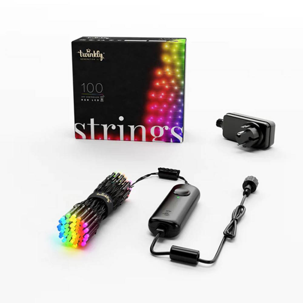 Strings – Guirlande Lumineuse à LED Contrôlée par Application avec 100 LED RVB. 8 Mètres. Fil Noir. Intérieur et Extérieur - Imagen 4
