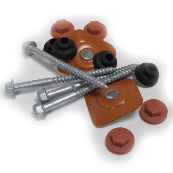 Kit de 50 fixations et étanchéité tuile PVC - Coloris - Orange - Image 2