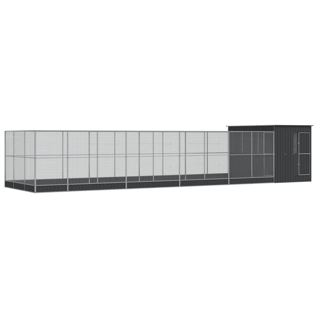 Grande Volière Jardin Acier Galvanisé Résistante 1118x303cm Argent - ComfortXL Outdoor Living - Image 2