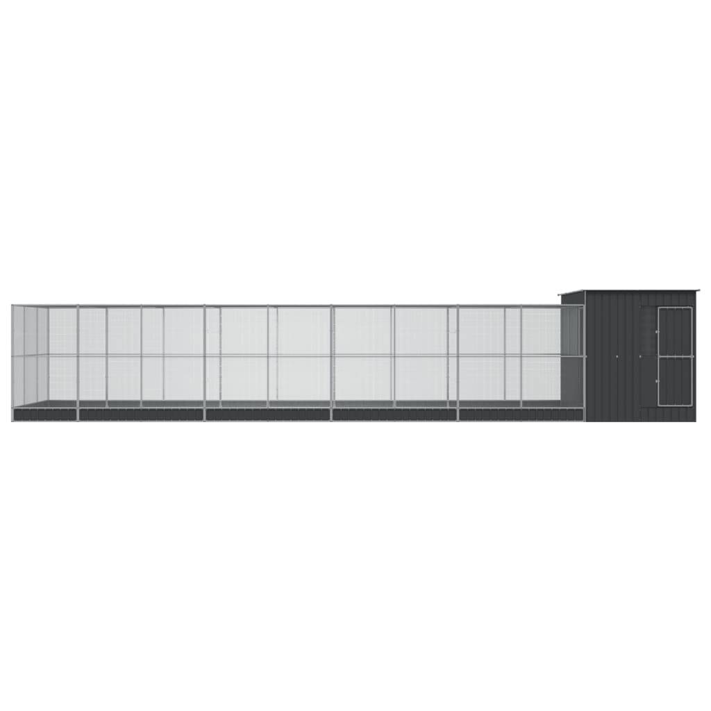 Grande Volière Jardin Acier Galvanisé Résistante 1118x303cm Argent - ComfortXL Outdoor Living - Image 3