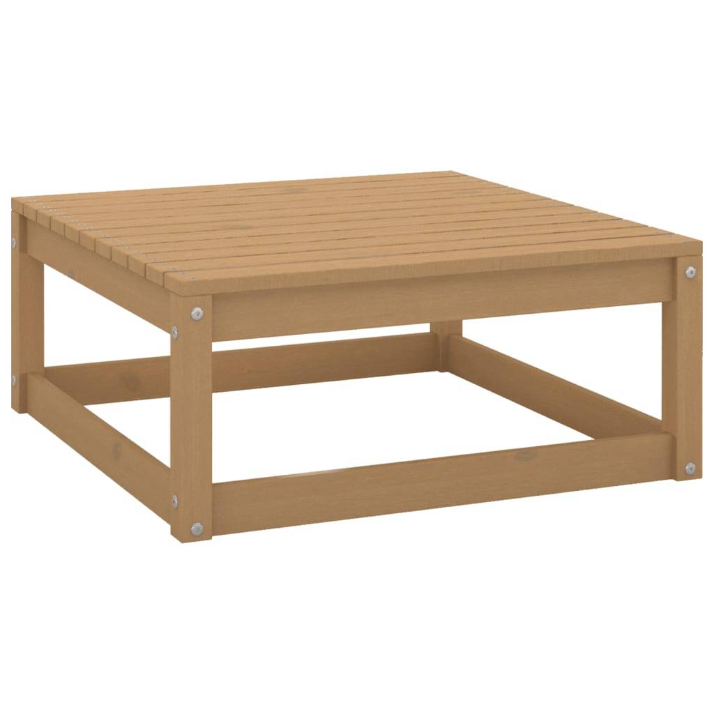 Helloshop26 - Salon de jardin meuble d'extérieur ensemble de mobilier 9 pièces avec coussins marron miel bois de pin - Imagen 4