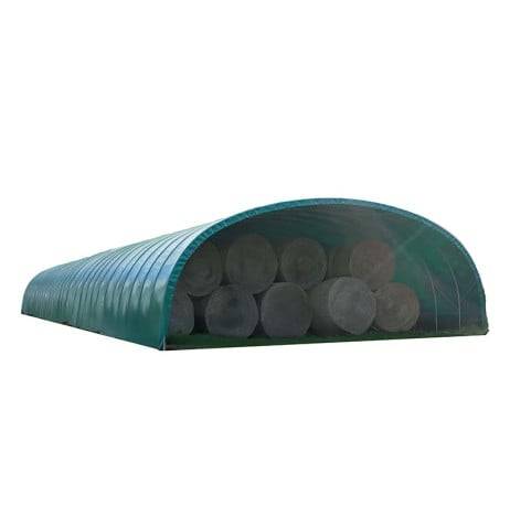 Plastidis - Abri tunnel en largeur 6 m pas à 1.50 m - Long 7.50 m, type 250µ vert/blanc, Façade Pas de façade ni de porte, Fix. Sol enrobé - Imagen 1