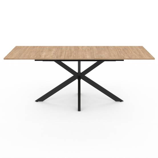 Table à manger extensible rectangle ALIX 6-10 personnes bois et noir 160-200 cm - Image 3