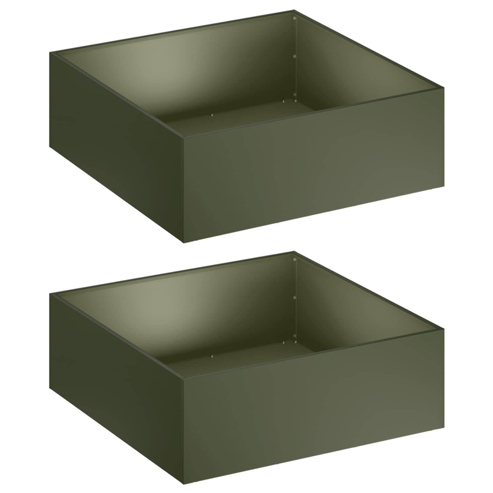 Vidaxl - Cache-pot de jardin 2 pc Vert olive 40 x 40 x 20 cm vidaXL 8004987 - Image 2