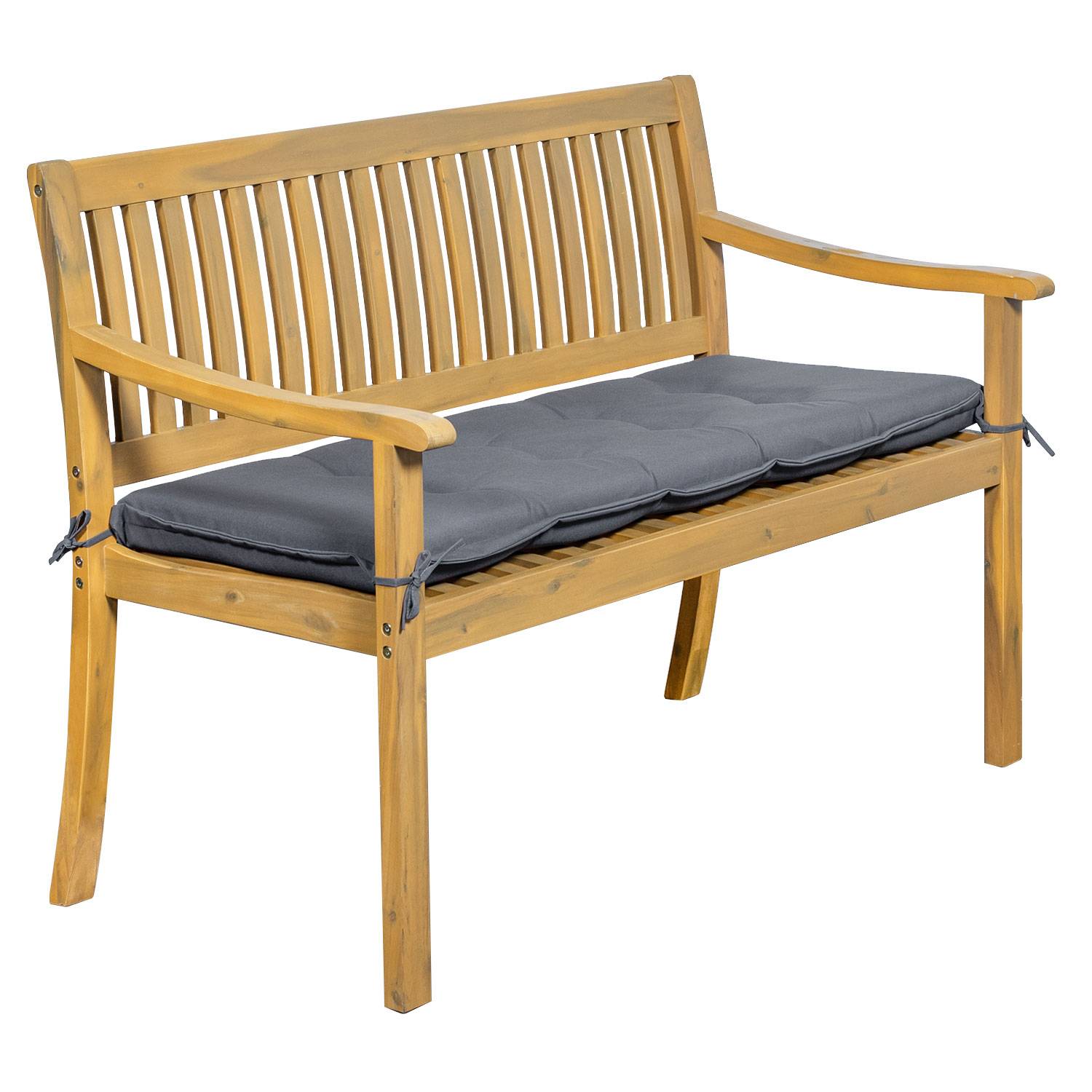 Happy Garden - Banc en acacia massif SIMILAN - coussins gris - HAPPY GARDEN - Imagen 1