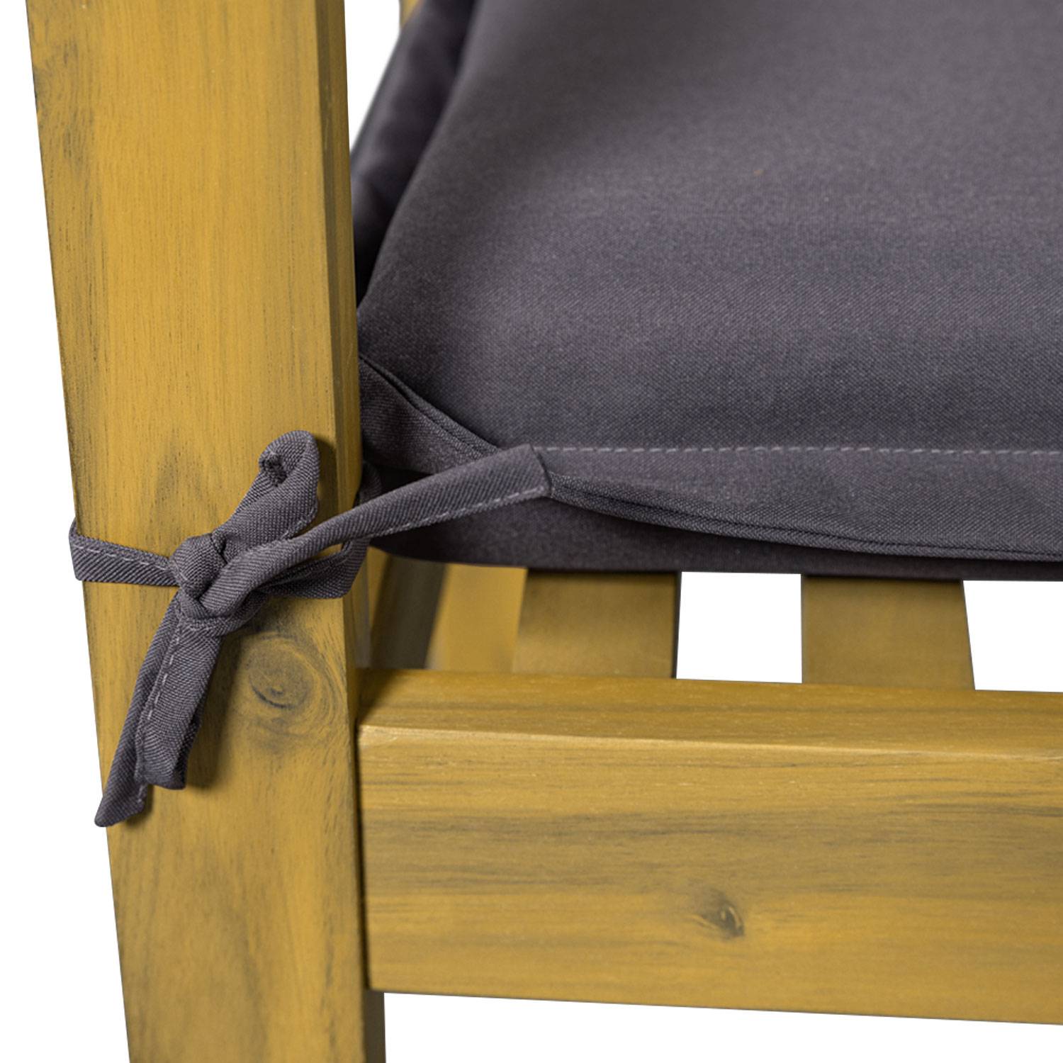 Happy Garden - Banc en acacia massif SIMILAN - coussins gris - HAPPY GARDEN - Imagen 4