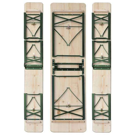 Maison Chic - Table de jardin | Table de brasserie pliable avec 2 bancs 220 cm Bois de sapin - Image 4