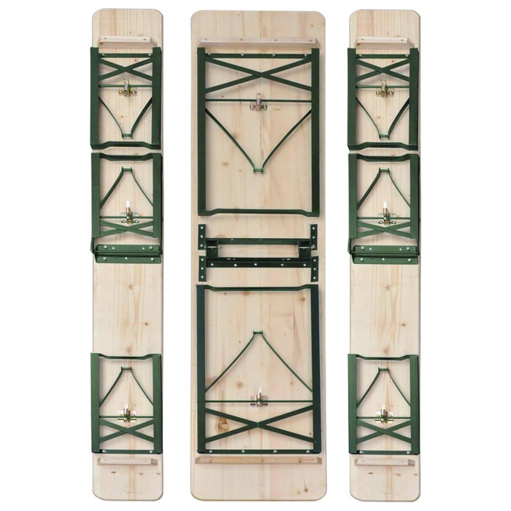 Maison Chic - Table de jardin | Table de brasserie pliable avec 2 bancs 220 cm Bois de sapin - Image 4