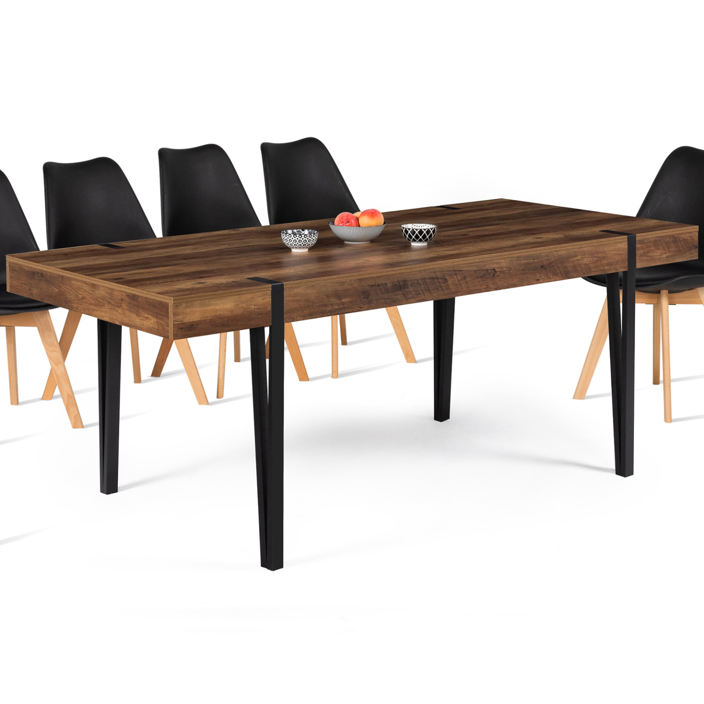 Table à manger rectangle AUSTRIA 10 personnes bois pied épingle 200 cm - Image 2