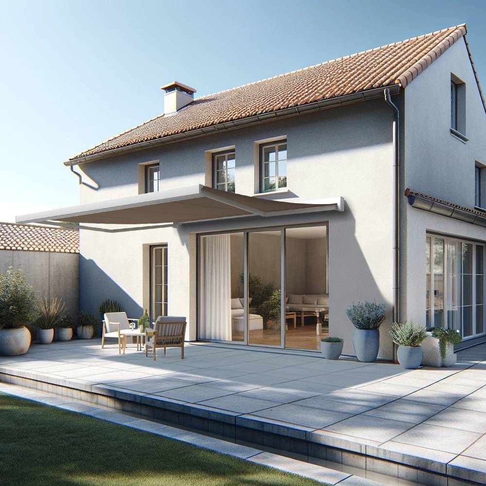Intersun - Store banne coffre SOA 4,10x3,50 M (Manuelle - Blanc - Taupe) - INTERSUN - Imagen 2