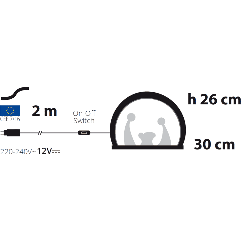 Lotti - Crèche lumineuse en bois néon LED blanc chaud 26cm intérieur Lotti - Imagen 5