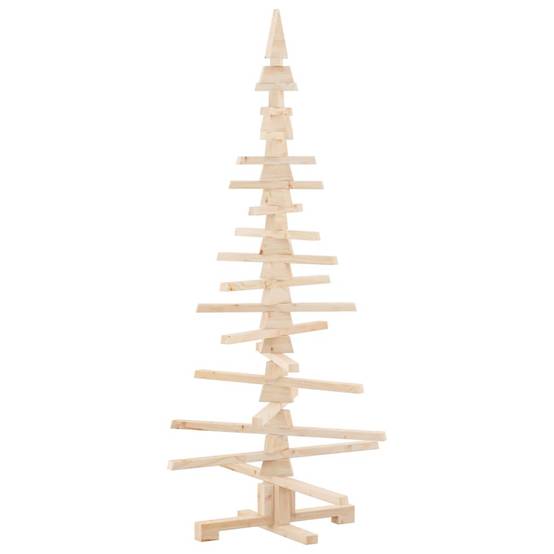 Sapin de Noël en bois de pin massif à décorer pour intérieur extérieur 150 cm – ComfortXL Outdoor Living - Image 2