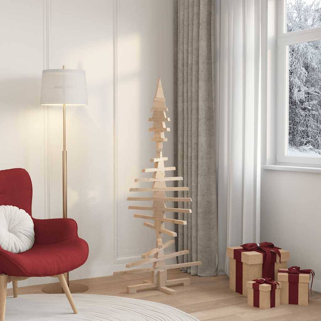 Sapin de Noël en bois de pin massif à décorer pour intérieur extérieur 150 cm – ComfortXL Outdoor Living - Image 3