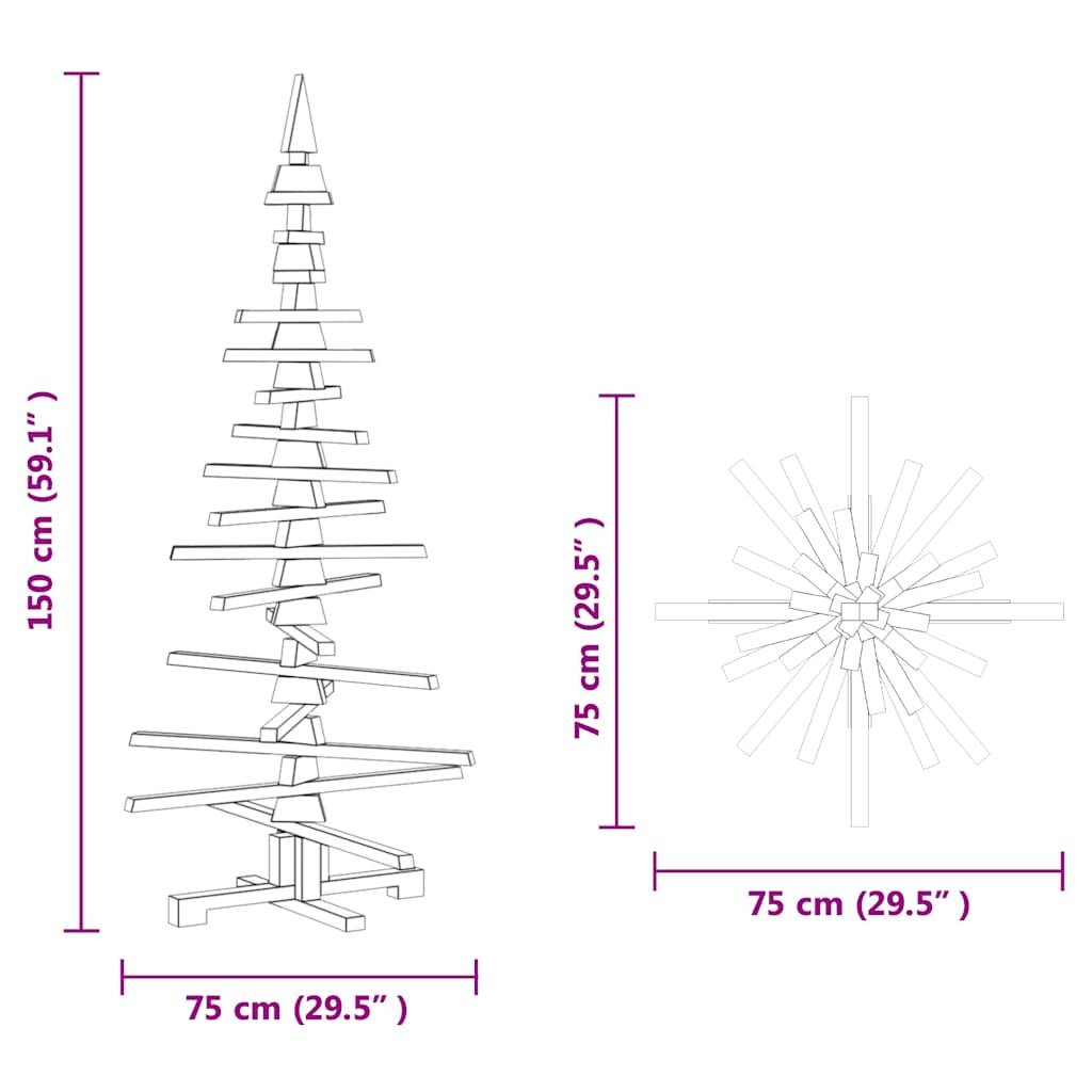 Sapin de Noël en bois de pin massif à décorer pour intérieur extérieur 150 cm – ComfortXL Outdoor Living - Image 10