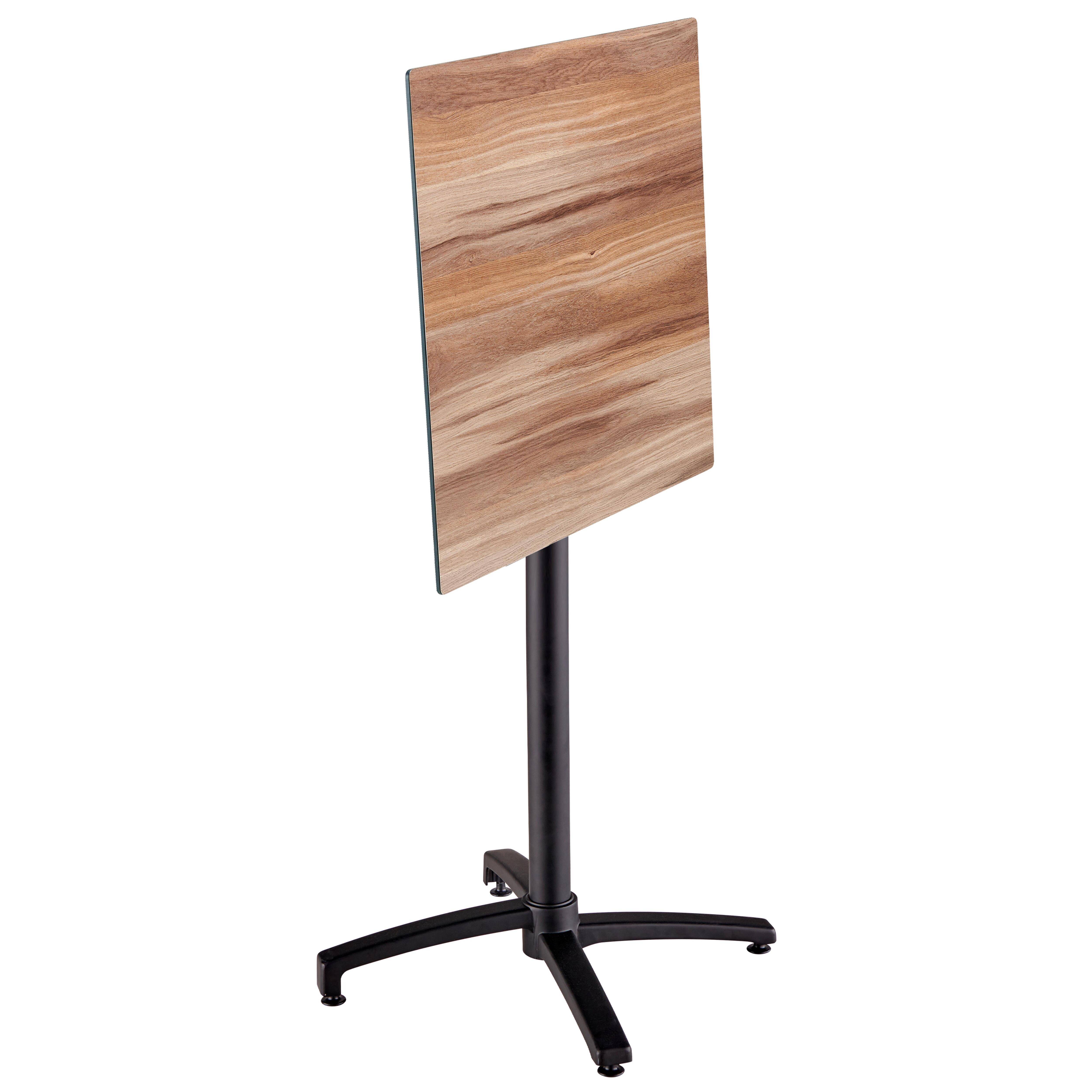 Oviala - Ensemble table haute stratifié chêne foncé et 2 chaises hautes gris - Oviala - Imagen 3