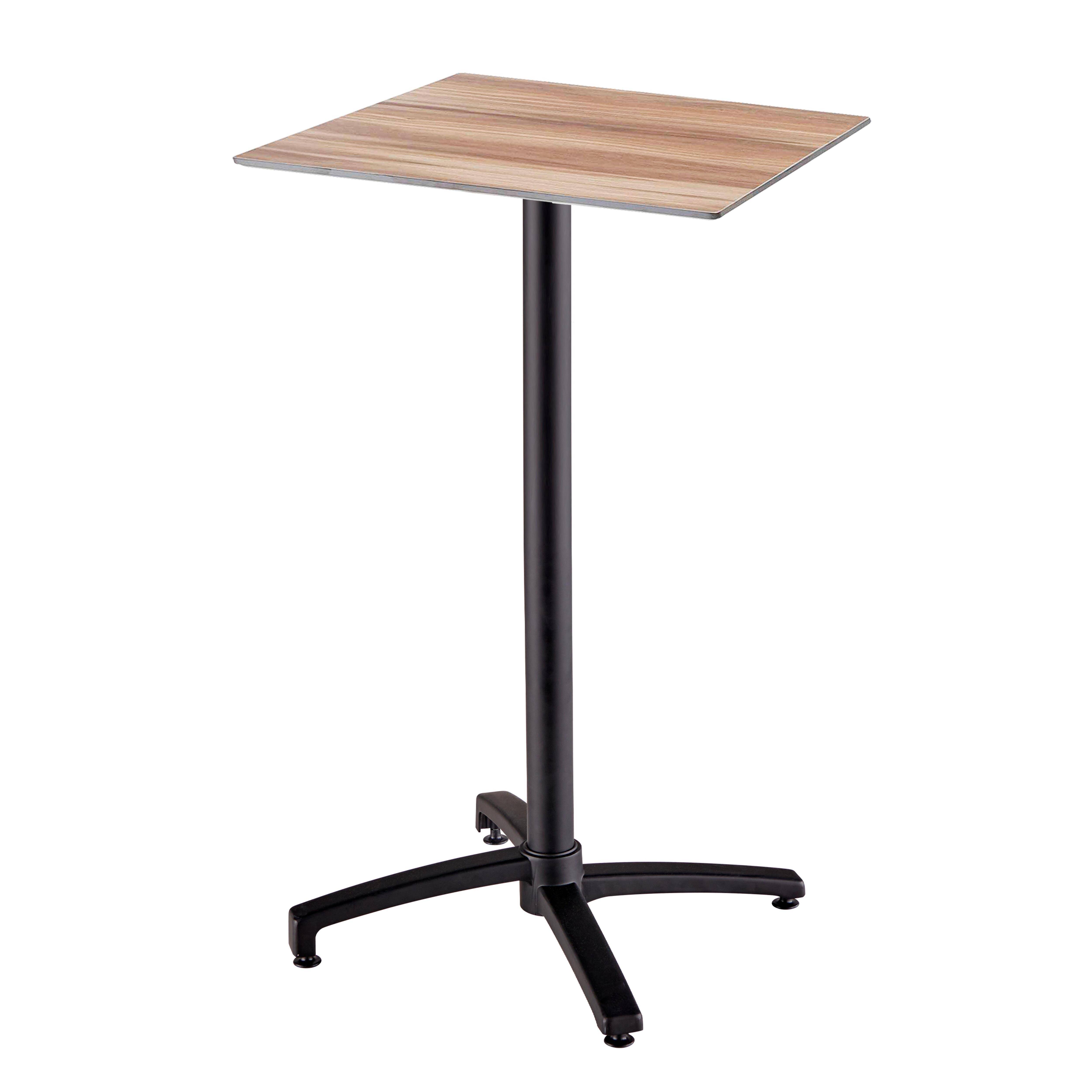 Oviala - Ensemble table haute stratifié chêne foncé et 2 chaises hautes gris - Oviala - Imagen 2