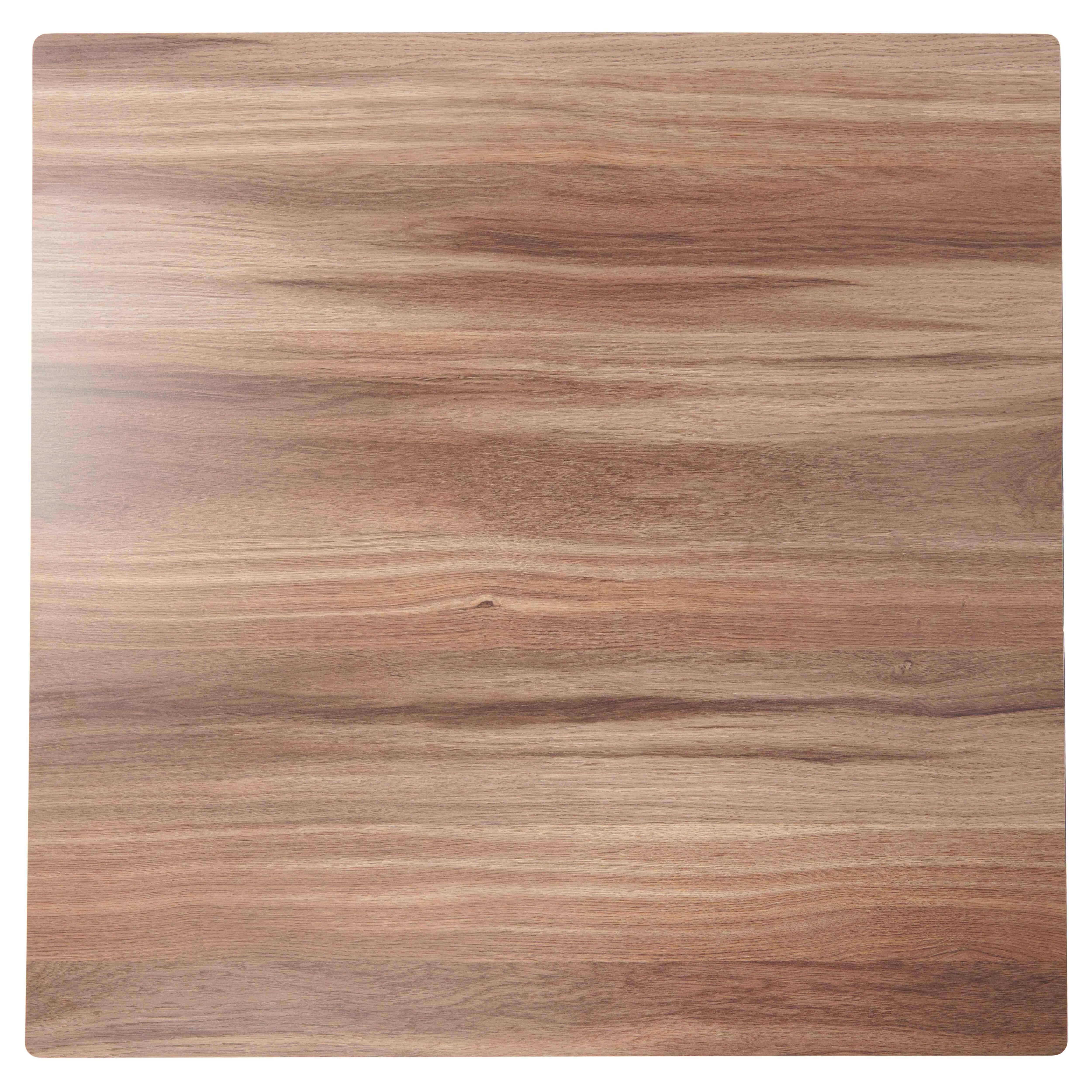 Oviala - Ensemble table haute stratifié chêne foncé et 2 chaises hautes gris - Oviala - Imagen 4