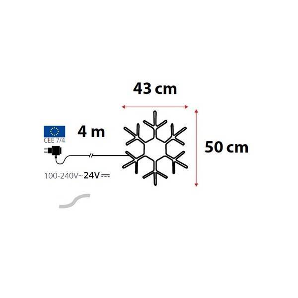 Lotti - Flocon de neige lumineux 50CM 384 LED blanc froid flash extérieur Lotti - Imagen 2