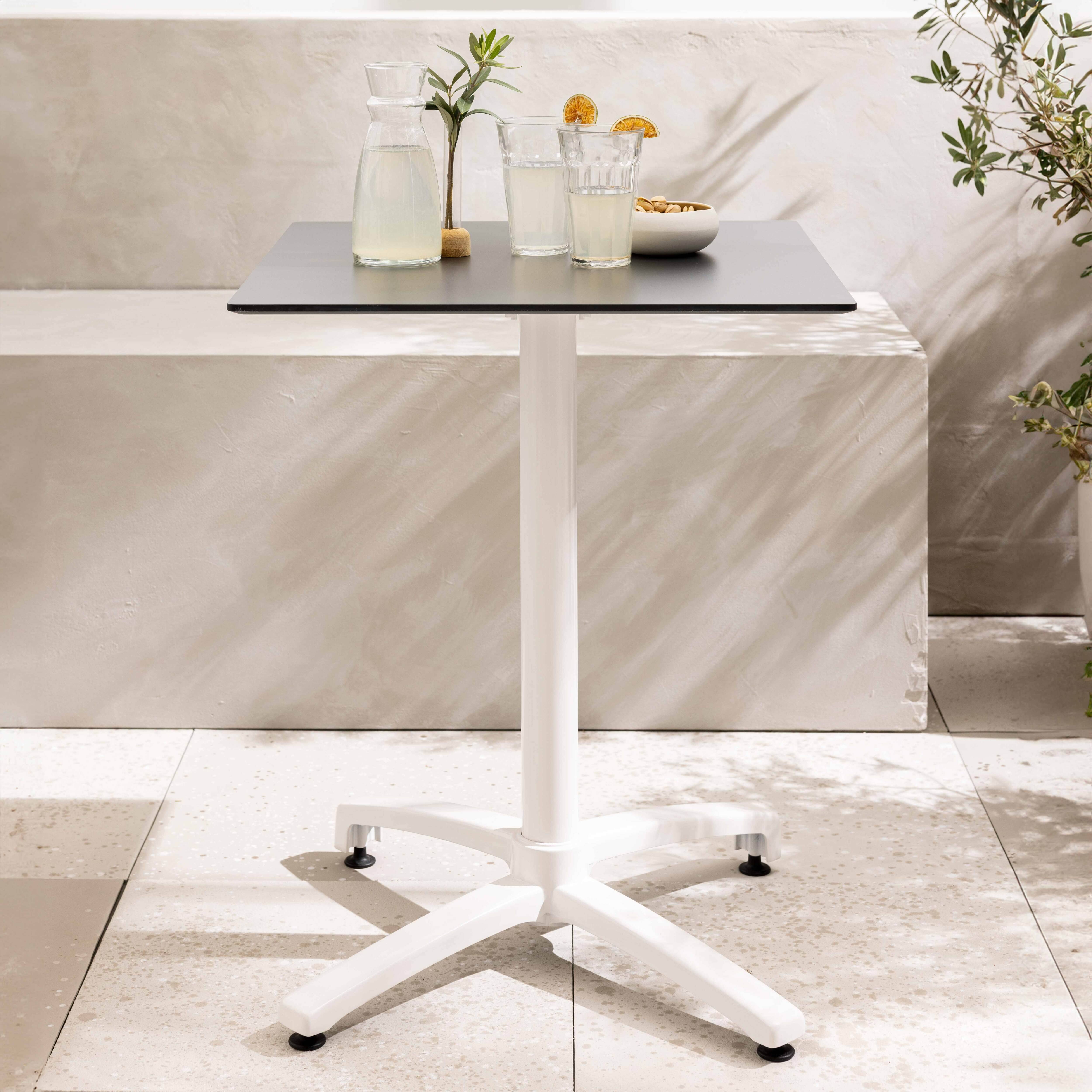 Oviala - Table de terrasse 60 x 60 cm inclinable stratifié noir Opéra - Oviala - Imagen 2